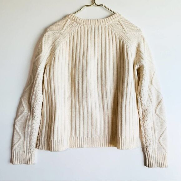 J Crew Cream Pom Pom Wool Sweater - Picture 3 of 5